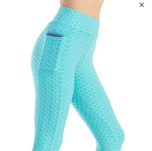 New mix woman's textured scrunch butt high waisted leggings